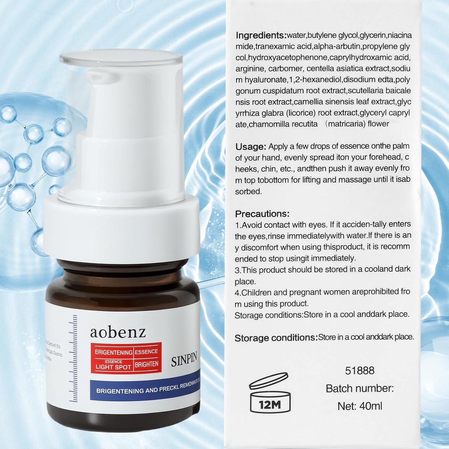 Aobenz Dark Spot Remover for Face & Body | Advanced Corrector Serum for Age, Melasma, Sun, Acne, Black Spots | Tranexamic Acid, Niacinamide Formula for Women & Men | Mild, 1.35 Fl Oz (1PCS)