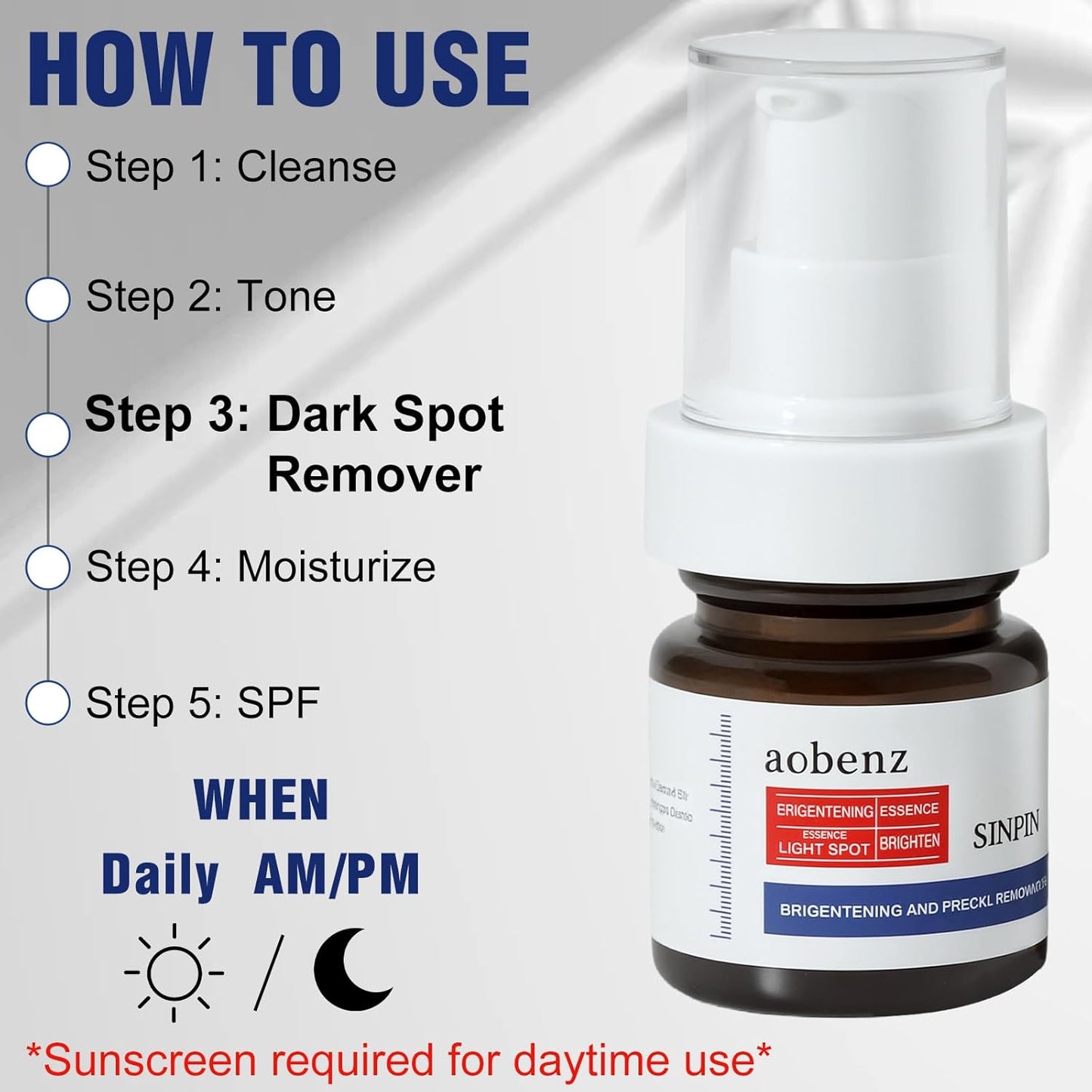 Aobenz Dark Spot Remover for Face & Body | Advanced Corrector Serum for Age, Melasma, Sun, Acne, Black Spots | Tranexamic Acid, Niacinamide Formula for Women & Men | Mild, 1.35 Fl Oz (1PCS)