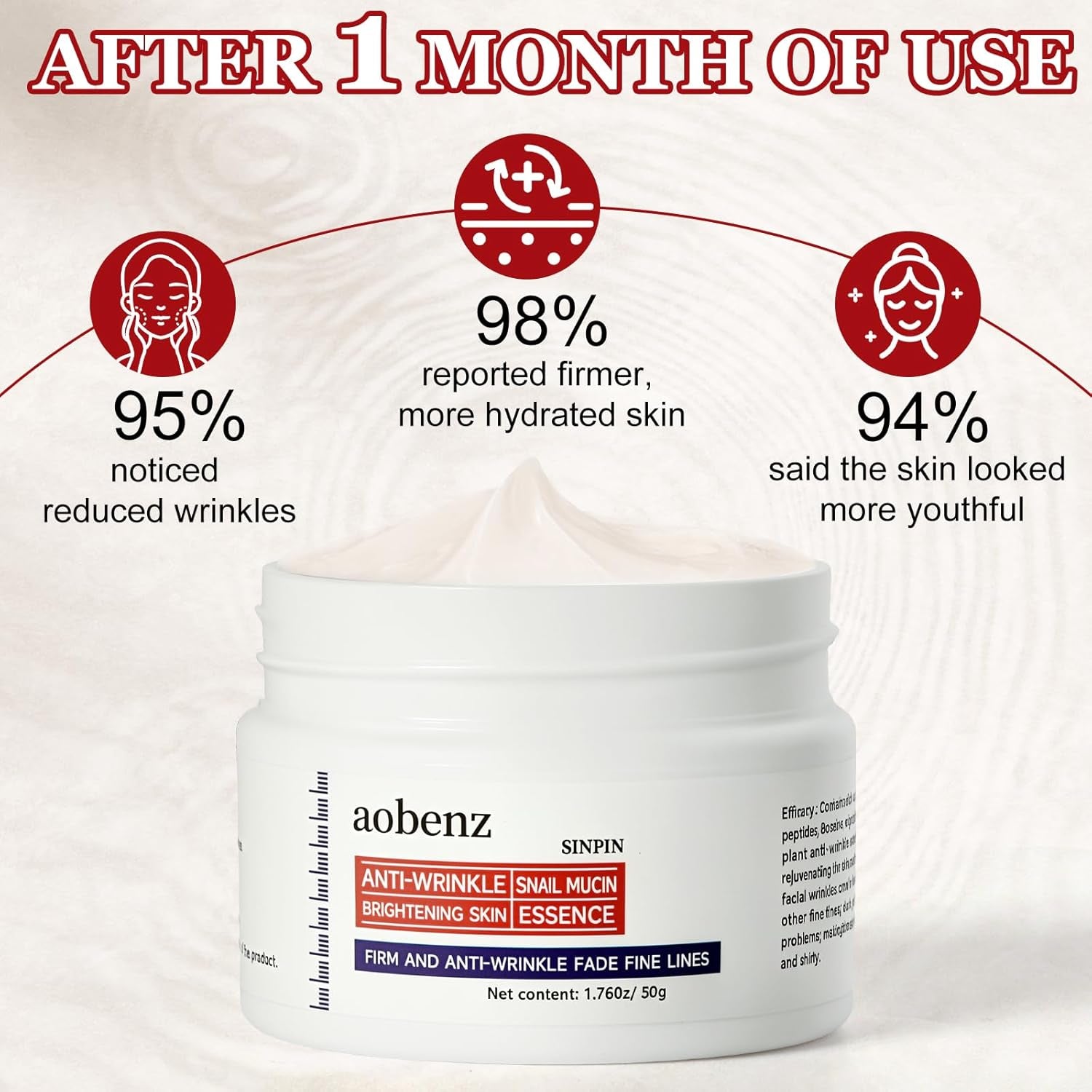 SINPIN  anti Aging Moisturizer Face Cream for Women & Men - Night Cream for Face & Neck | All Skin Types | Niacinamide + Hyaluronic Acid | Firming, Tightening, anti Wrinkle, 1.76FL (1PCS)