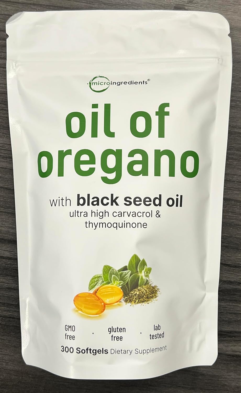 Micro Ingredients Oil of Oregano Softgels, 300 Count | 2 in 1 Formulated with Black Seed Oil, 4X Strength Carvacrol & Thymoquinone | Plant Based, Non-GMO, & Immune Support