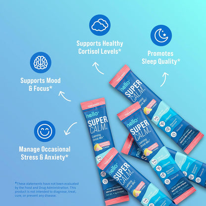 Supercalm Powdered Drink Mix, Raspberry Lemonade, L Theanine, Ksm-66 Ashwagandha, Magnesium Glycinate, Vitamin D 3, Supplements for Relaxation & Focus, No Sugar, Non GMO, On The Go, 20 Ct