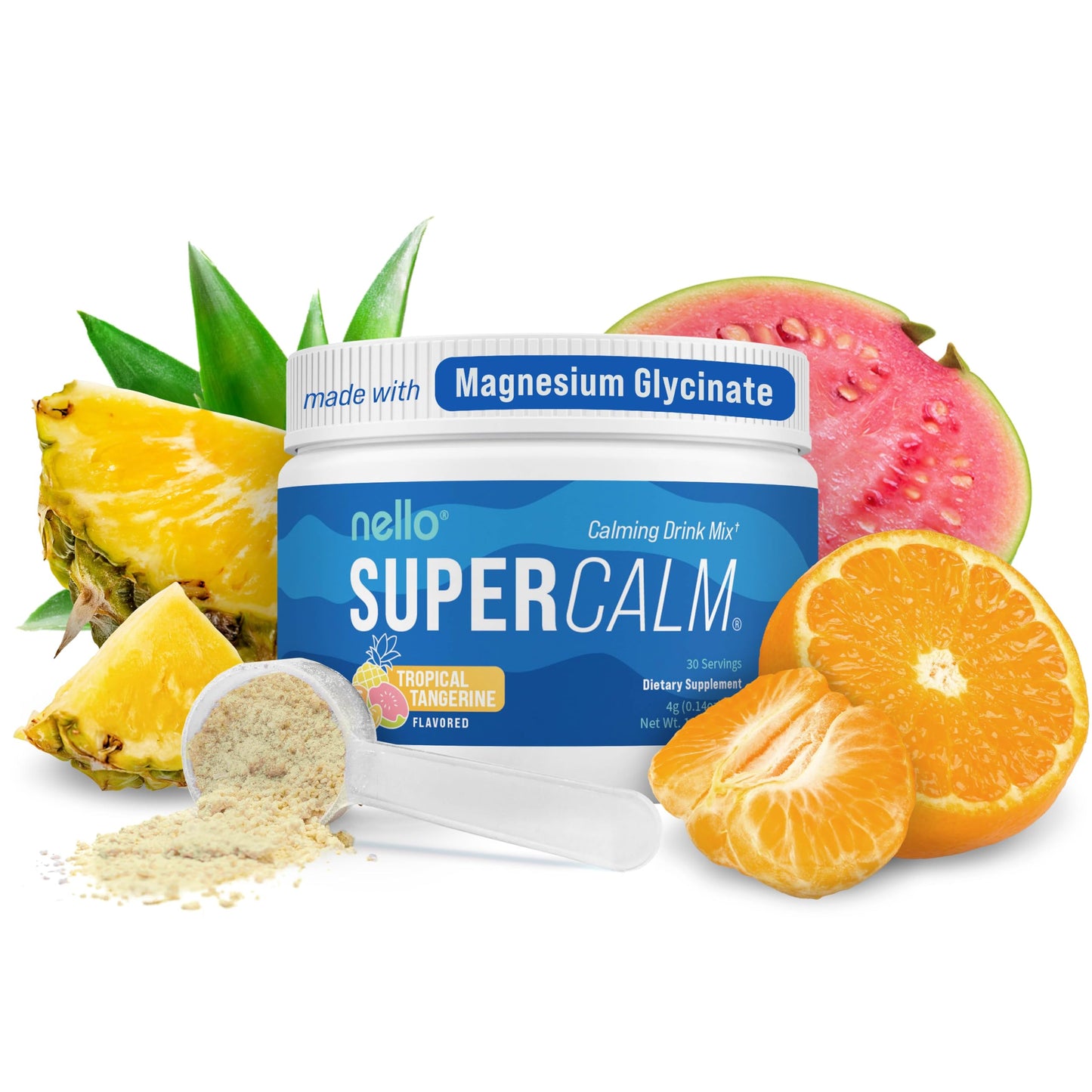 Supercalm Powdered Drink Mix, Raspberry Lemonade, L Theanine, Ksm-66 Ashwagandha, Magnesium Glycinate, Vitamin D 3, Supplements for Relaxation & Focus, No Sugar, Non GMO, On The Go, 20 Ct