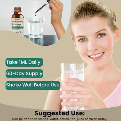 Lymphatic Drainage Drops, 2000mg Herbal Blend with Elderberry & Echinacea Dandelion，– Supports Lymphatic Drainage, Immune System & Detox 2 fl oz (1pcs)