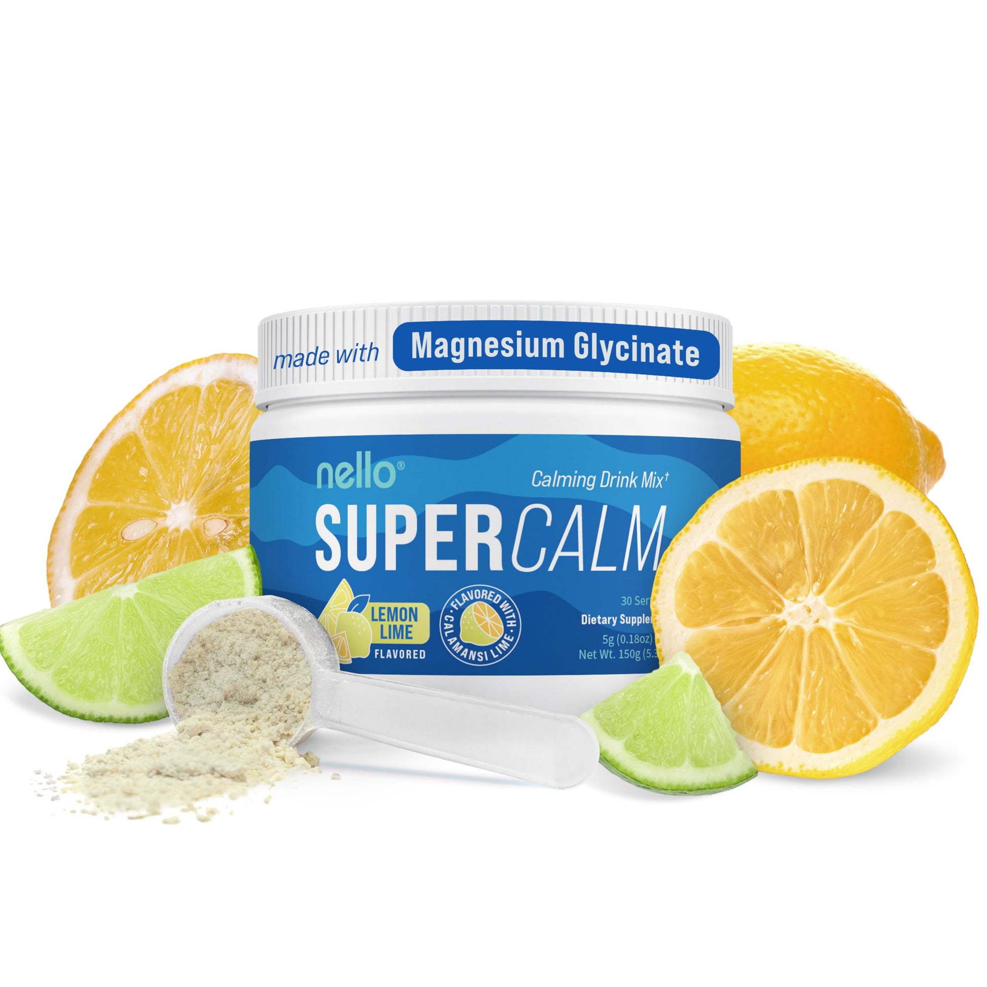 Supercalm Powdered Drink Mix, Raspberry Lemonade, L Theanine, Ksm-66 Ashwagandha, Magnesium Glycinate, Vitamin D 3, Supplements for Relaxation & Focus, No Sugar, Non GMO, On The Go, 20 Ct