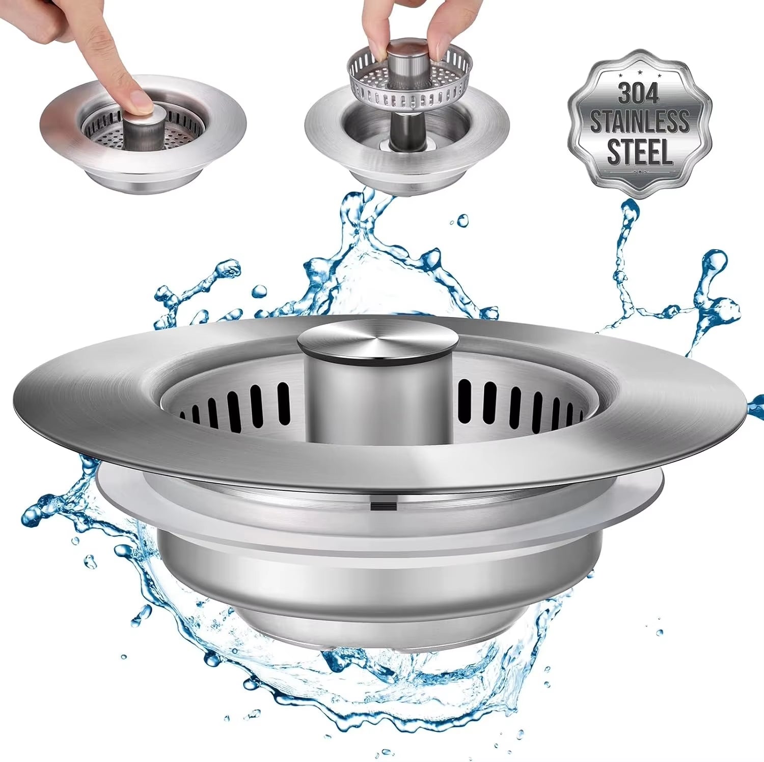 Premium Clog-Free Stainless Steel Sink Stopper & Strainer