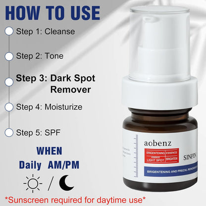 Aobenz Dark Spot Remover for Face & Body | Advanced Corrector Serum for Age, Melasma, Sun, Acne, Black Spots | Tranexamic Acid, Niacinamide Formula for Women & Men | Mild, 1.35 Fl Oz (1PCS)