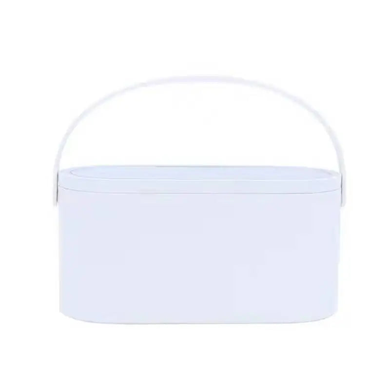 Makeup Organizer Box with LED Light Mirror Portable Travel Makeup Cosmetics Organizer Touch Light Storage Makeup Case